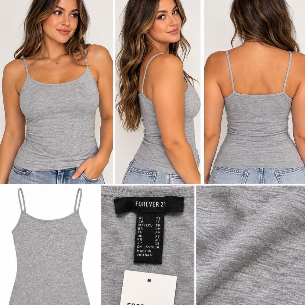 Forever 21 Gray Spaghetti Strap Tank Top 🤍 ✨